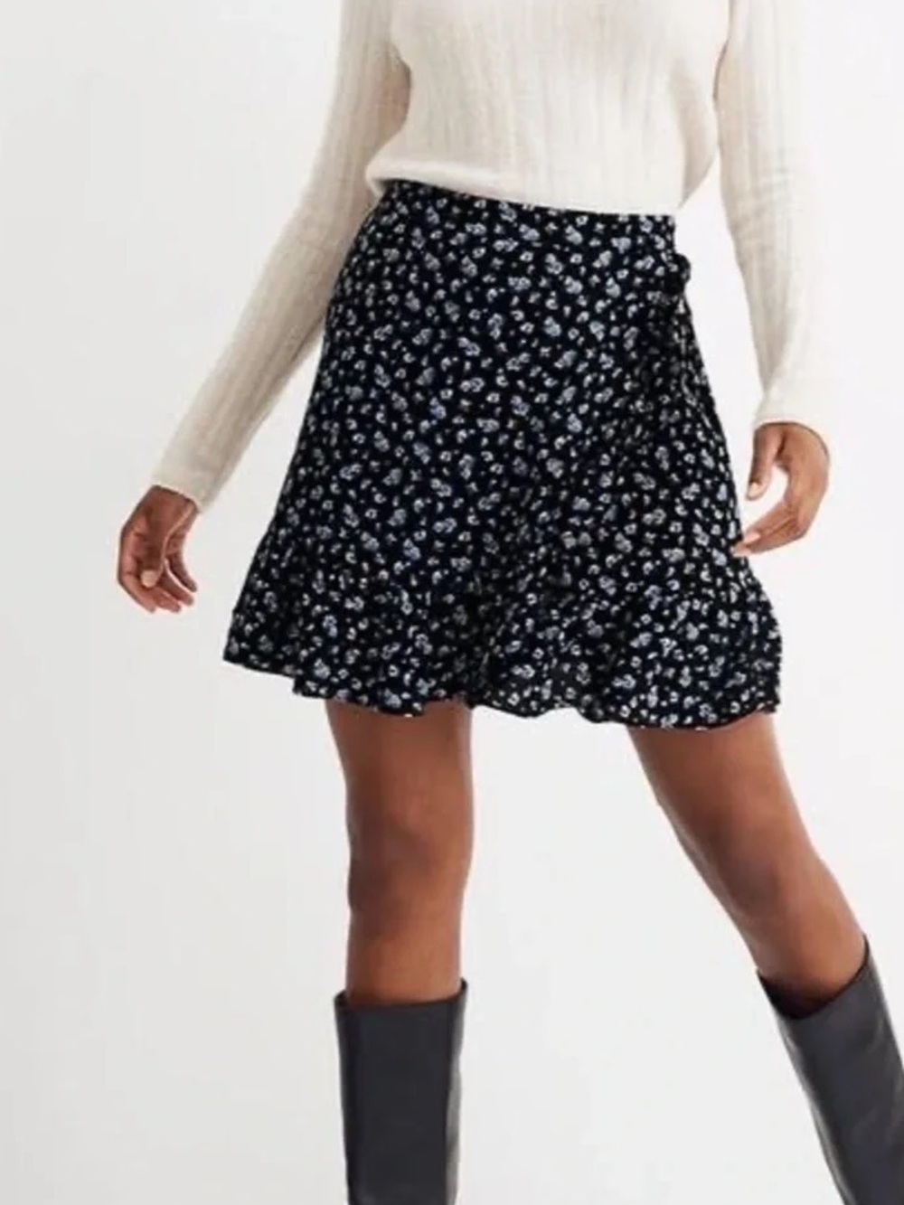 Madewell Ruffle-Wrap Floral Skirt | 4